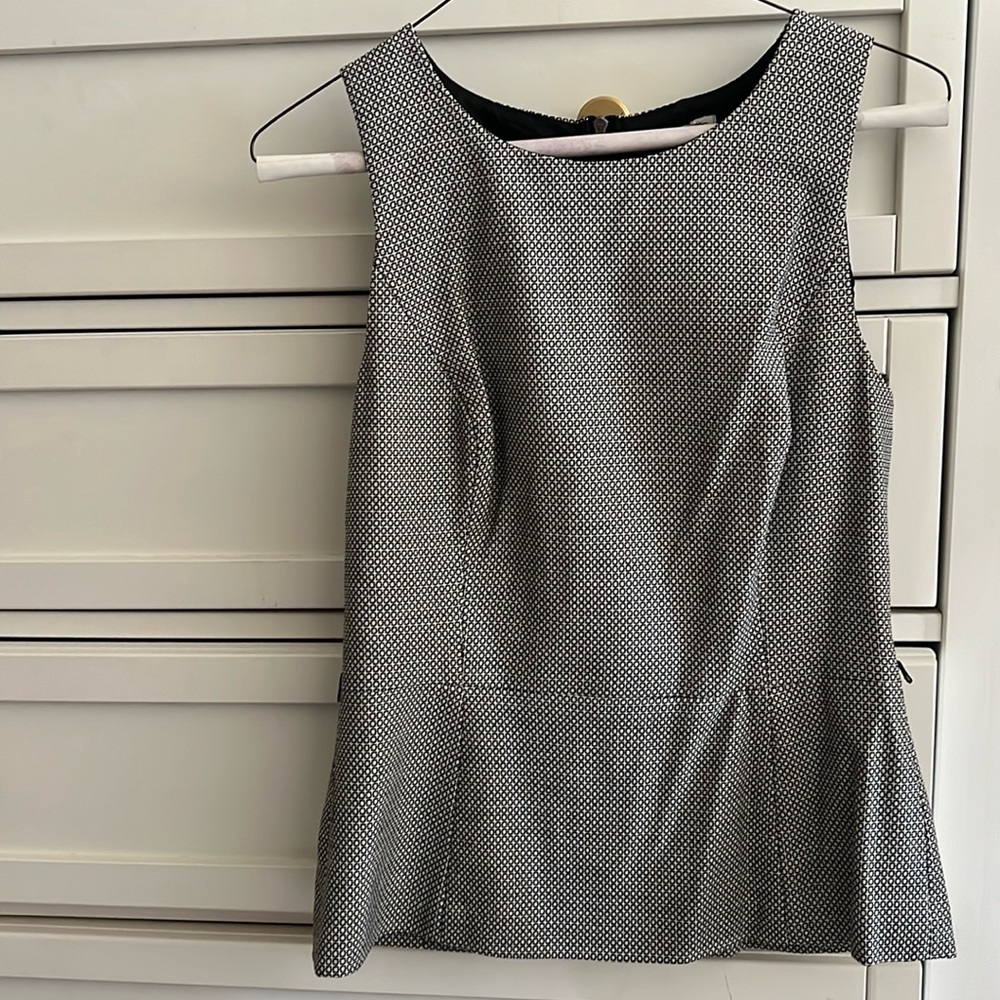 Halogen Black & White Peplum Business Top